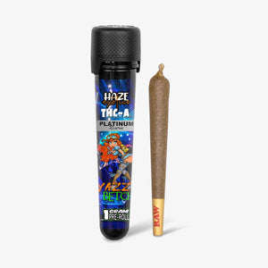 haze exotics platinum reserve thc-a flower yazz betch 1 gram preroll